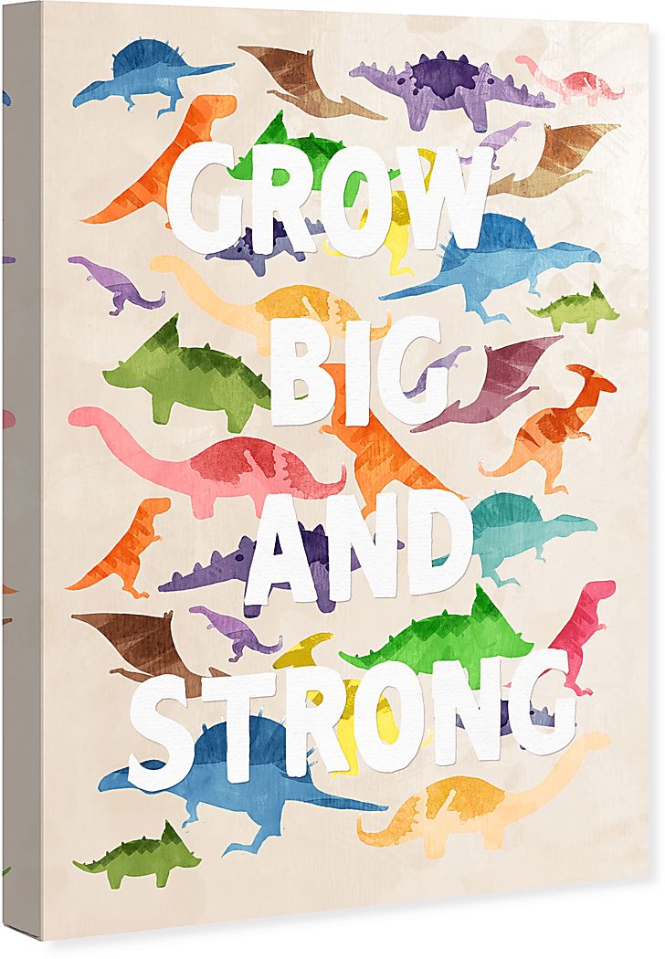 Rooms To Go Kids Strong and Big Dinos Beige Small Wall Art